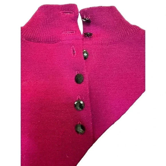 Vintage Pink & Black Colorblock Mock Neck Sweater Dress Size Petites M - Picture 4 of 4